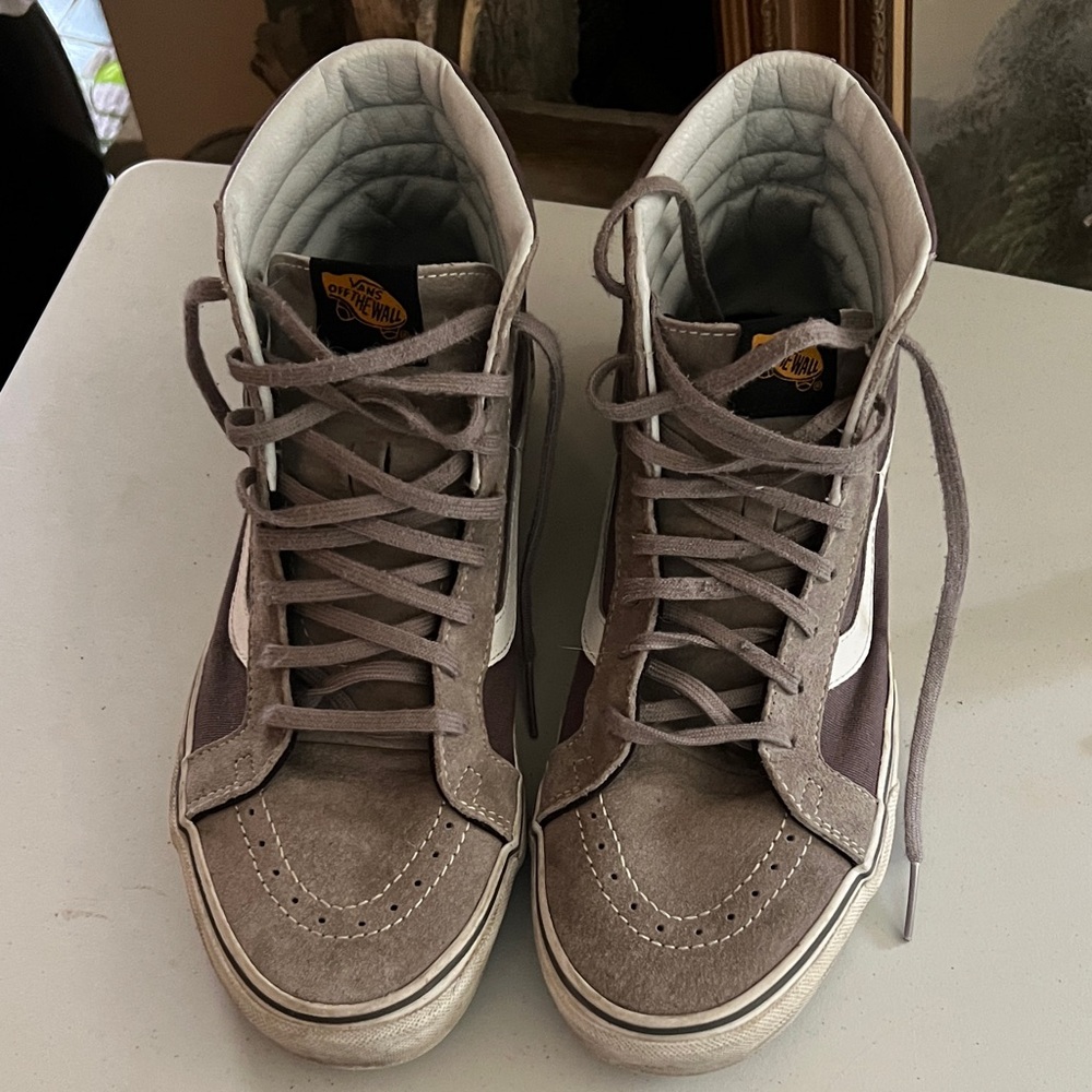 Vans Gray and White High-Top Sneakers